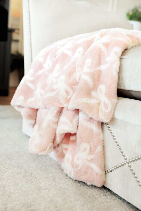 Bows Blush Blanket